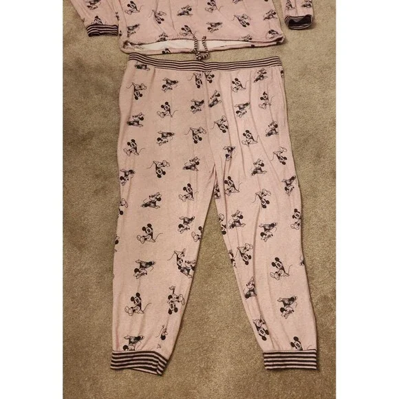 Disney Women's Pink Set of Sweatpants & Sweatshirt Mickey & Minnie Size XXL - Picture 5 of 10